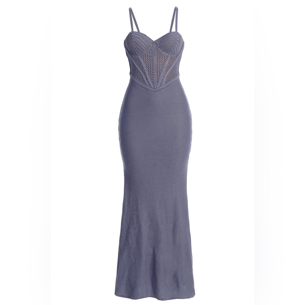 JLUXLABEL Sleeveless Knit Maxi Dress in Dusty Blue